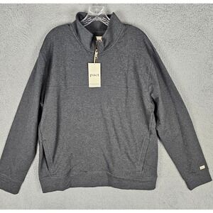 Pact Quarter Zip Sweatshirt Mens XL Heather Organic Cotton Long Sleeve Pullover
